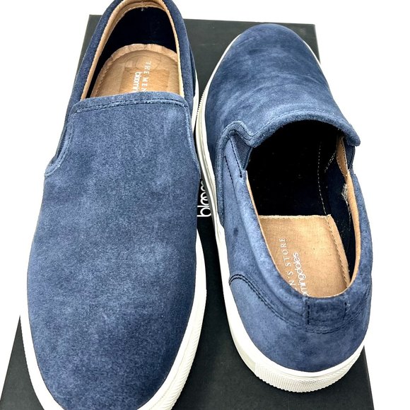 The Men's Store Bloomingdale's Double Gore Slip On Blue Suede 8.5 Men's Sneakers - Picture 2 of 3